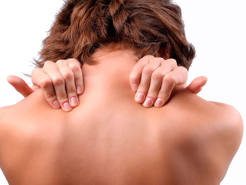 In osteochondrosis of the cervical spine, the neck muscles are tense
